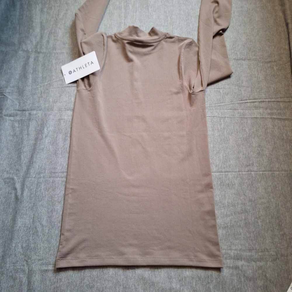 Athleta Renew Seamless Mock Necktl Top Ribbed  Long Sleeve Shirt Size M